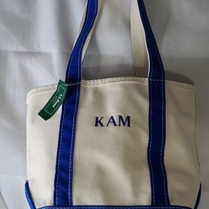L.L. Bean Boat & Tote NWT initials KAM